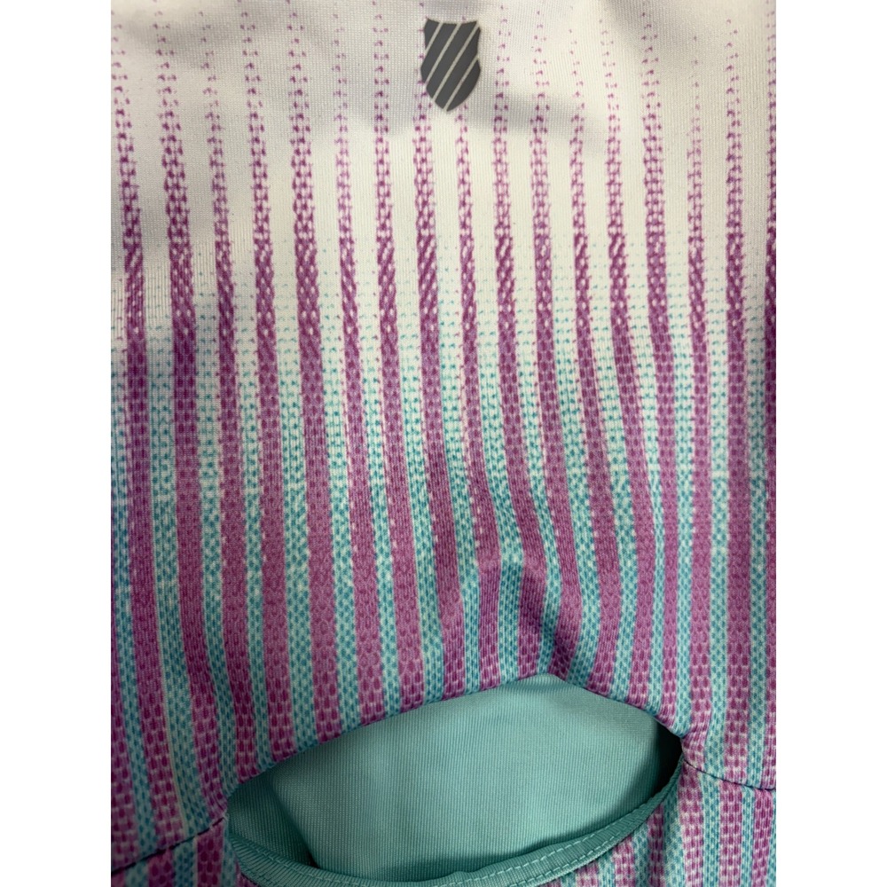 K-Swiss Stamina Women Teal Purple Ombre Striped Racerback Tennis Dress Medium - Picture 6 of 7